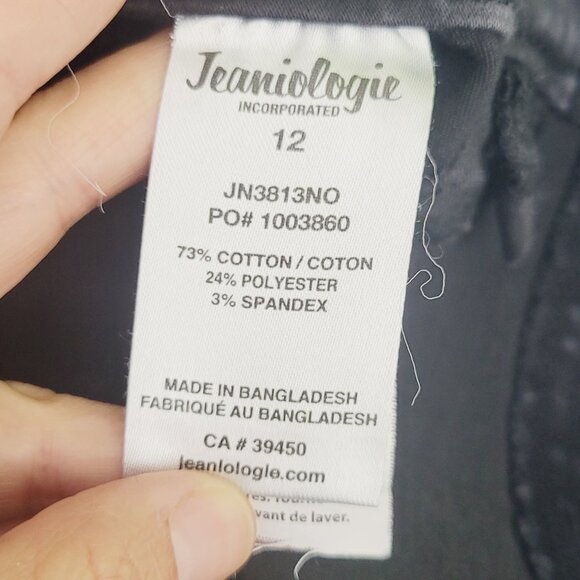 Jeaniologie Women's Black Cotton Blend Regular Rise Jegging Skinny Jean Size 12 - Picture 9 of 13